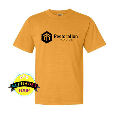 Comfort Color short sleeve tee with the Restoration House STL logo