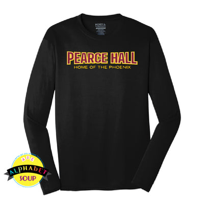 Port and Co long sleeve performance tee with a Pearce Hall design