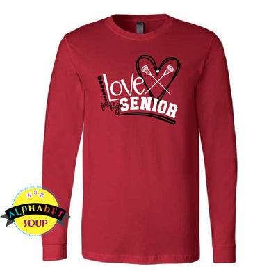 Bella Canvas long sleeve tee with the FZ United Lacrosse Love my Senior design