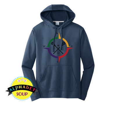 Port and Co Performance hoodie with FZ united girls lacrosse logo