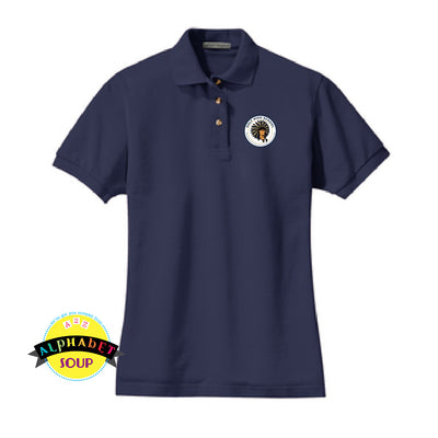 Port Authority Ladies cotton polo with the Holt Indians logo embroidered on the left chest.