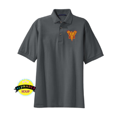 Port Authority cotton polo embroidered with the Pearce Hall logo