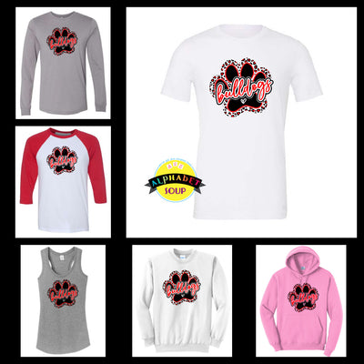 FZS Bulldogs Cheer Paw Collage Tee and Sweatshirts