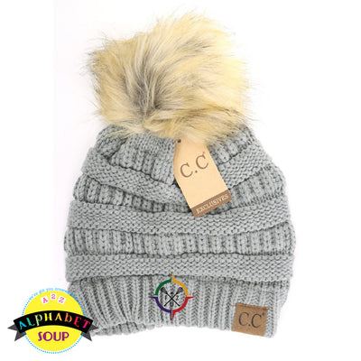 CC Pom Beanie embroidered with the FZ United Girls Lacrosse Logo