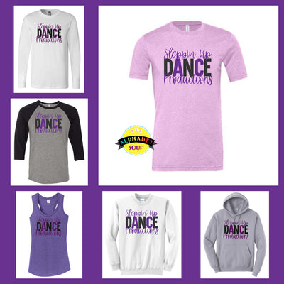 Steppin Up Dance colorblock collage tees and sweatshirts