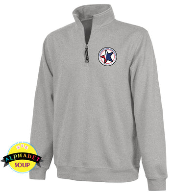 Charles River Apparel !/4 zip Crosswinds pullover with Stars logo embroidered on the left chest.