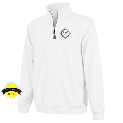 CRA Crosswind 1/4 zip pullover embroidered with the FZ United Girls Lacrosse logo