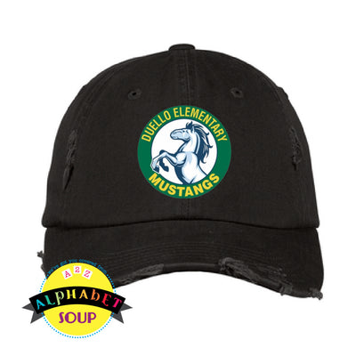 Duello Elementary Logo embroidered on a Distressed hat