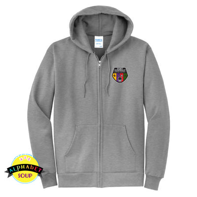 Port & Co full zip hoodie embroidered with the FZ United Boys Lacrosse Logo