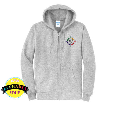Port & Co full zip hoodie embroidered with the FZ United Girls Lacrosse Logo