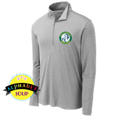 Sport-Tek Performance 1/2 zip pullover with the Duello Mustangs Logo
