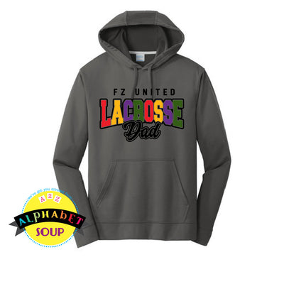 Port & Co Performance Hoodie with a FZ United Lacrosse Design