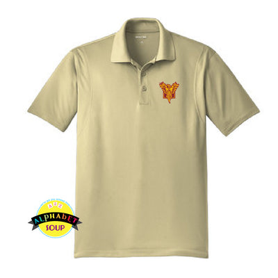 Sport Tek performance polo embroidered with the Pearce Hall logo.