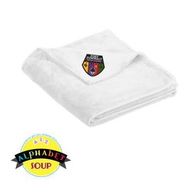 Port & Co ultra plush blanket embroidered with FZ United Boys Lacrosse Logo