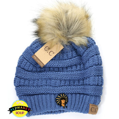 CC Pom Beanie embroidered with the Wentzville Middle School logo.