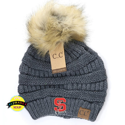 CC Pom Beanie embroidered with the FZS Bulldogs Cheer logo