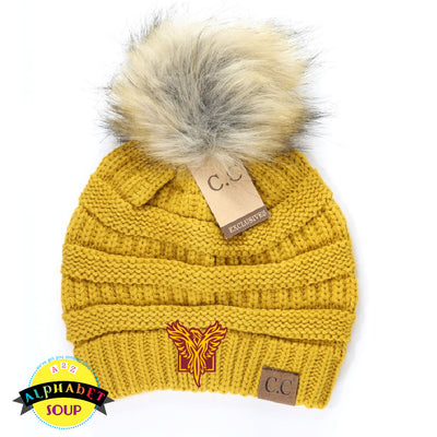 CC Pom Beanie embroidered with the Pearce Hall logo
