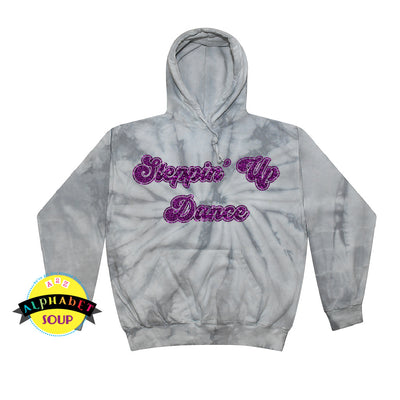 Colortone tie dye hoodie with Steppin Up Dance Production design