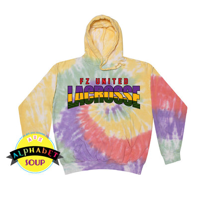 Tie dye hoodie with design