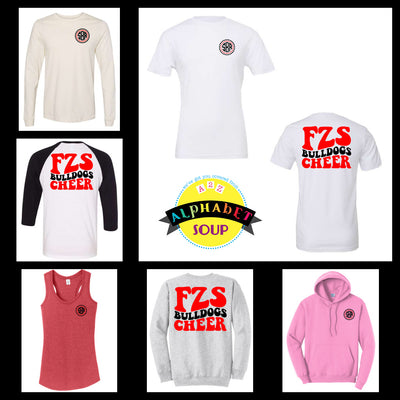 Wavy FZS Bulldogs Cheer Collage of tees and Sweatshirts