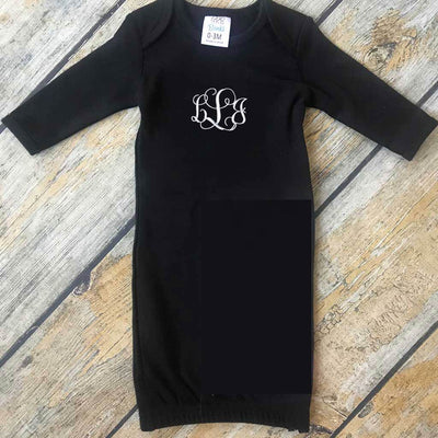 Embroidered Name/Monogram Infant Gown