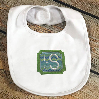 Applique with Embroidered Name/Monogram Baby Bib