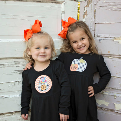 Girls Dresses with Buffalo Check Halloween Designs