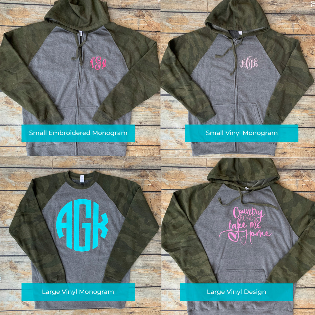 Camo Hooded Monogram Sweatshirt