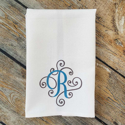 Sublimated Initial Hand Towel, Two Colors