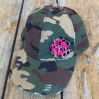 Leopard Fabric With Monogrammed Hat
