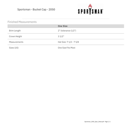 Sportsman Bucket Hat Size Chart
