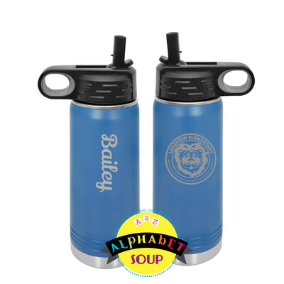 20 oz stainless water bottle with Lakeview Elementary logo on front and name on back. Your choice of color bottle  