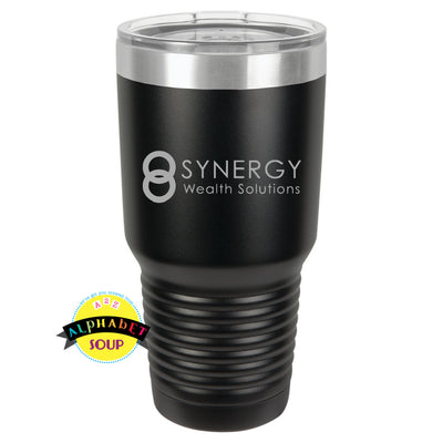JDS 30oz tumbler etched with Synergy Wealth Solutions logo