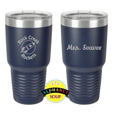 30 oz tumbler with etched logo