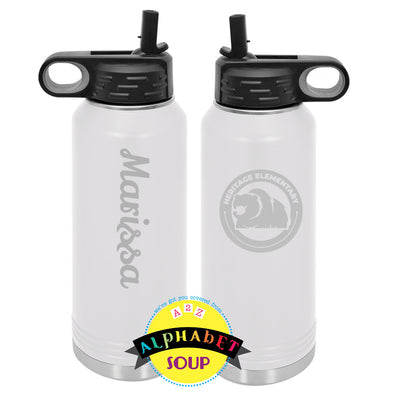 Heritage elementary logo on stainless steel waterbottle 32oz