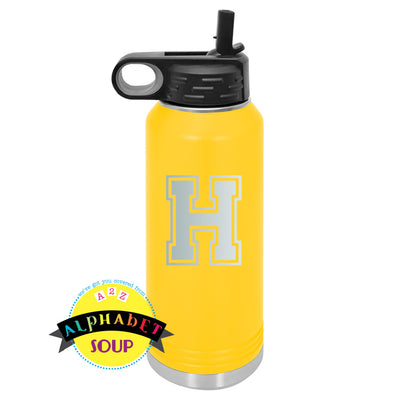 JDS water bottle with the Howell H etched on the bottle