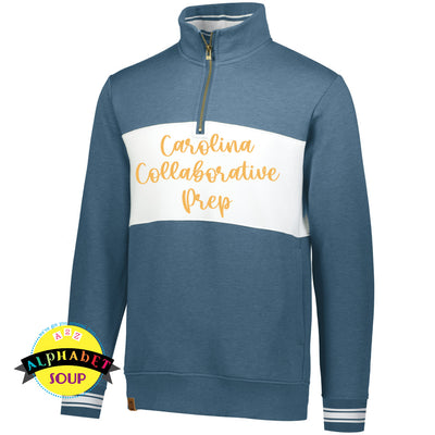 Holloway All American 1/4 Zip pullover embroidered with the 3D puff effect stitching out Carolina Collaborative Prep