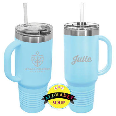 Travel Tumbler with etched Legacy Creators Academy logo