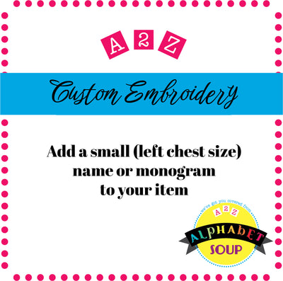 add small left chest size name or monogram to your item