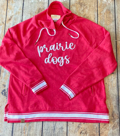 Funnel neck sweatshirt with 3D prairie dogs design