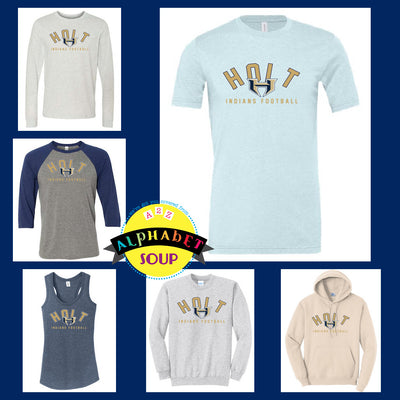 Holt Football Power H Design Tees and Sweatshirt Collage