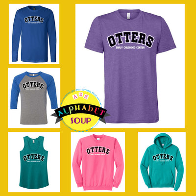 FZ ECC arched otters design on tees and sweatshirts collage