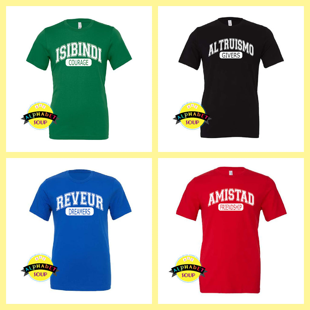 Custom School Spirit Wear Lakeview Elementary House Tees Alphabet Soup Designs