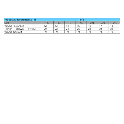 Augusta Mesh Shorts Size Chart