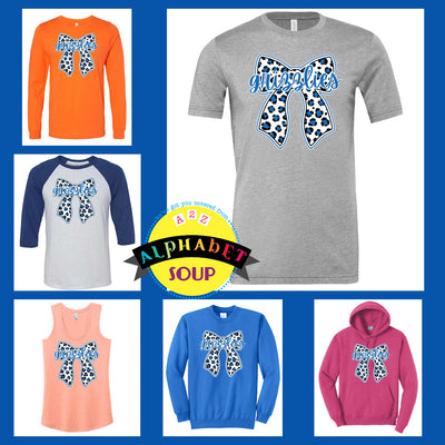 Big leopard Grizzly Bow on your choice of tees and sweatshirts.
