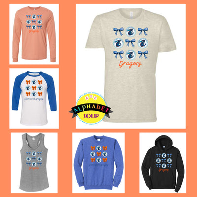 Stone Creek Elementary Bows and Logos Design on a Tee and sweatshirts collage