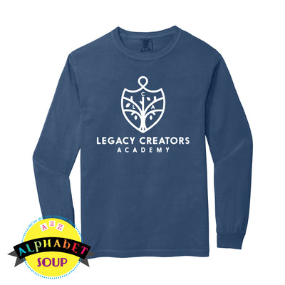 Legacy Creators Academy logo on navy long sleeve tee