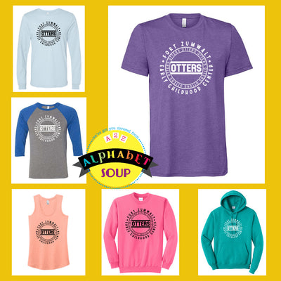 FZ ECC circle otters Design on tees and sweatshirts
