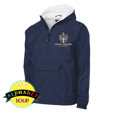 Legacy Creators Academy logo on navy classic lined pullover jacket