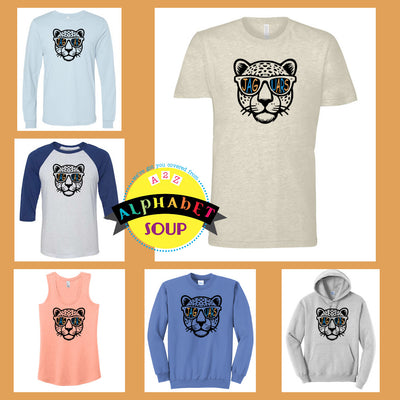 Journey elementary cool Jaguar design on tees and sweatshirt collage.